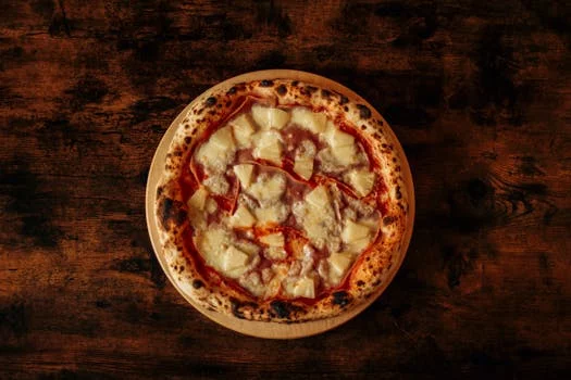 hawaiian pizza ham pineapple tropical